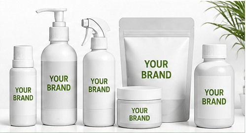 Private label bottles and pouches
